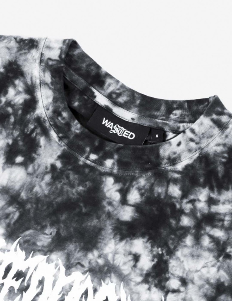 T-shirt WASTED PARIS marble dye nebula tee black